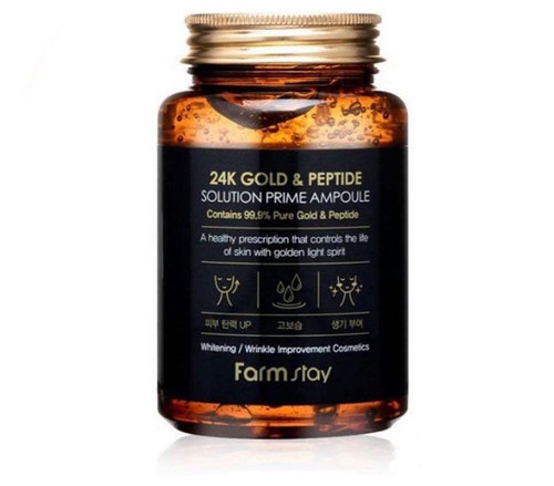 آمپول ژل ضد چروک وروشن کننده طلاوپیتاید فارم استی