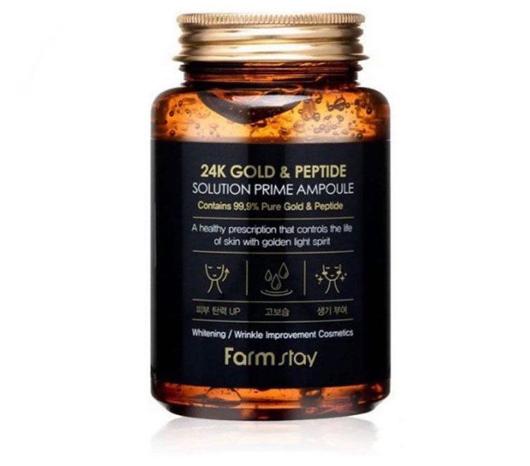 آمپول ژل ضد چروک وروشن کننده طلاوپیتاید فارم استی