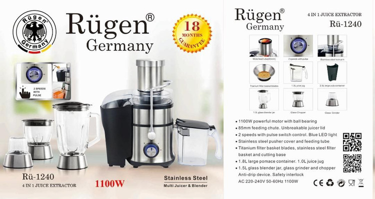 خرید آنلاین آبمیوه گیری 4کاره روگن مدل RU,-1240