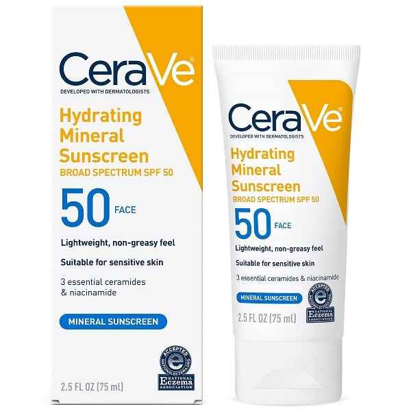 کرم ضد آفتاب مینرال سراوی CeraVe مدل آبرسان Hydrating حجم ۷۵ میل
