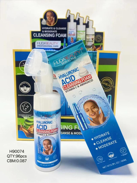 فوم پاک کننده صورت هیالورونیک براش دار هدی بیوتی 180میل