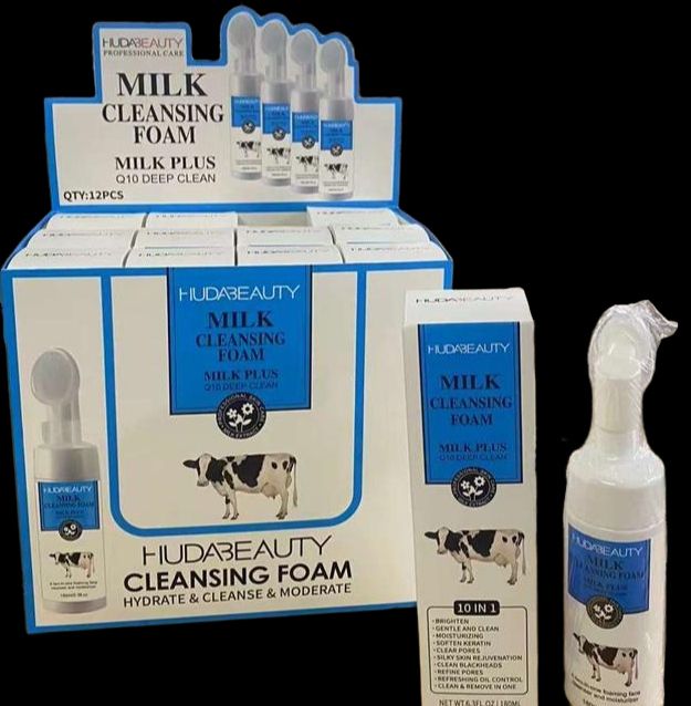 خرید فوم پاک کننده صورت شیر گاو براش دار هدی بیوتی 180