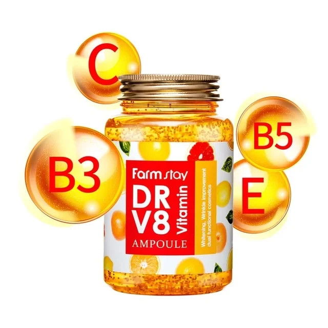 خرید آنلاین آمپول ویتامین DR-V8فارم استی روشن کننده و ضد چروک