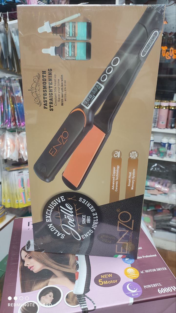 کیفیت تضمینی اتو مو انزو کراتینه پروفیشینال صفحه پهن مدل EN-3130 ENZO