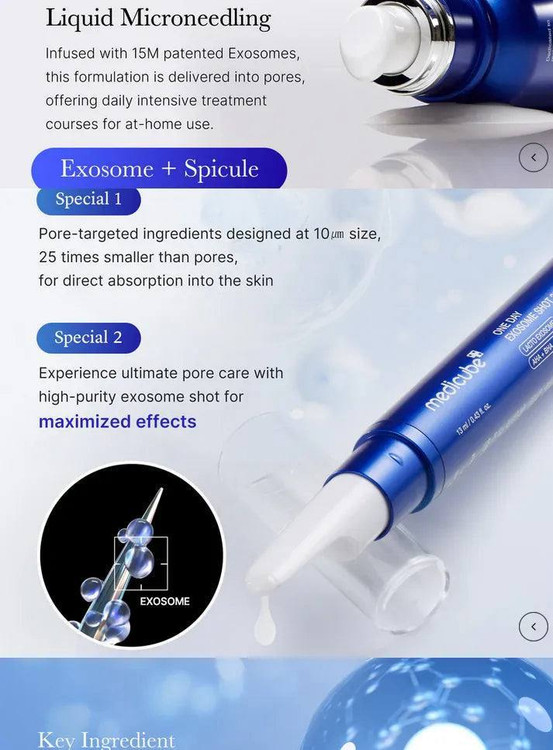 قیمت آمپول یک روزه اگزوزوم شات منافذ پوست 25000مدی کیوب