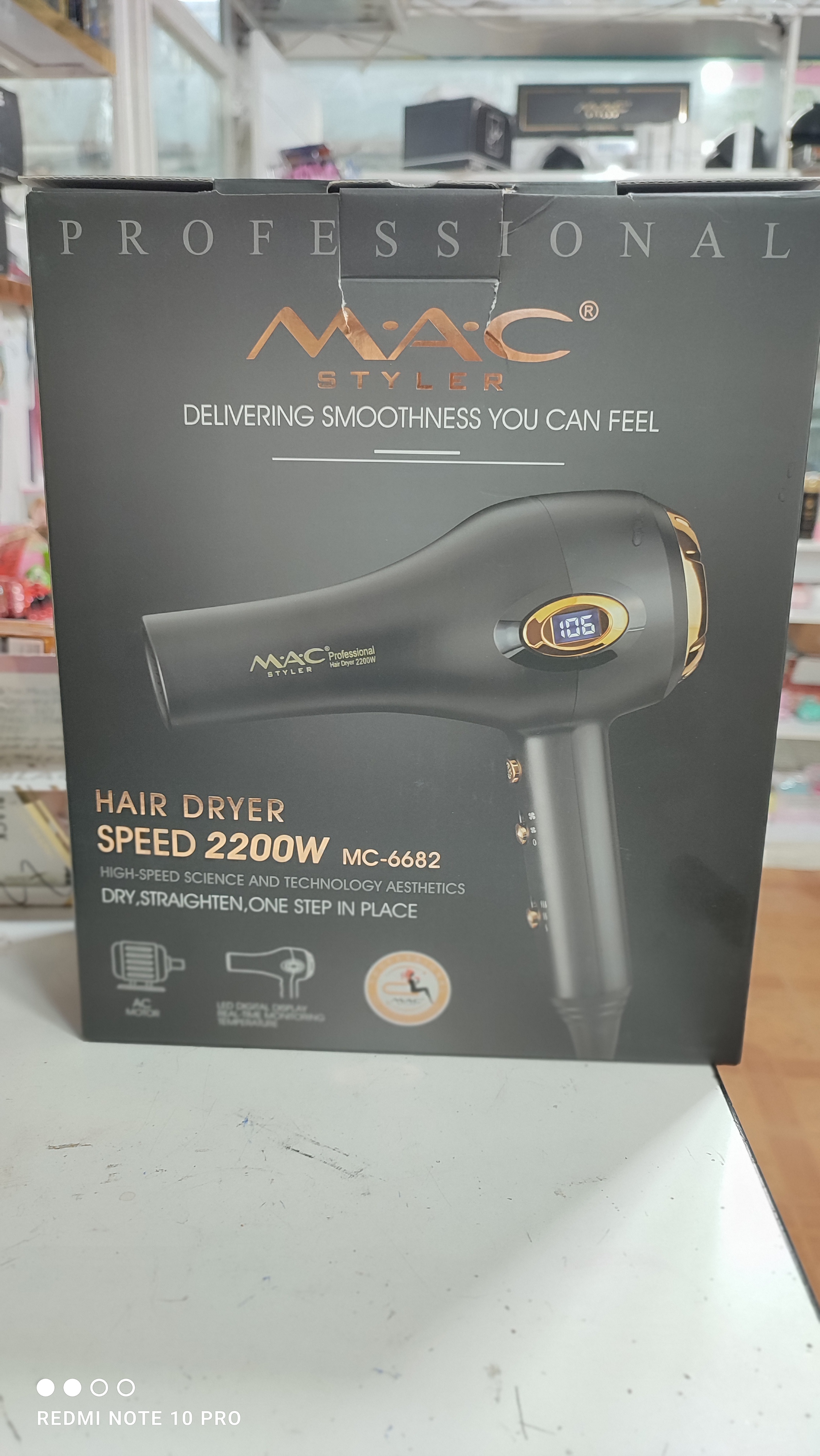 سشوار اورجینال حرفه ای مک استایلر دیجیتال دیسپانسردار مدل 6682