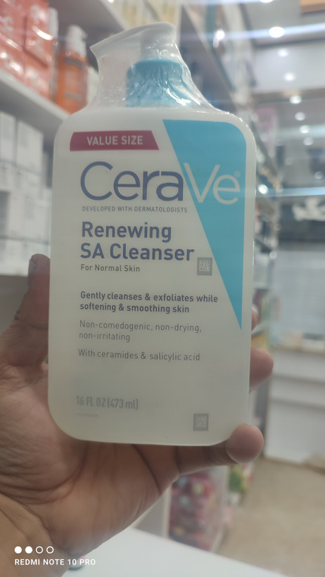 ژل شستشوی صورت سراوی CeraVe مدل Renewing SA Cleanser حجم 473 میل پوست نرمال