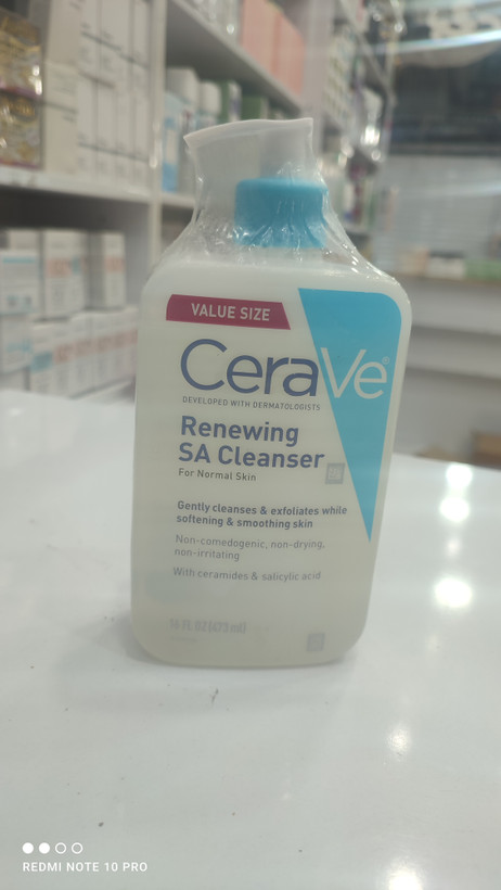 ژل شستشوی صورت سراوی CeraVe مدل Renewing SA Cleanser حجم 473 میل پوست نرمال