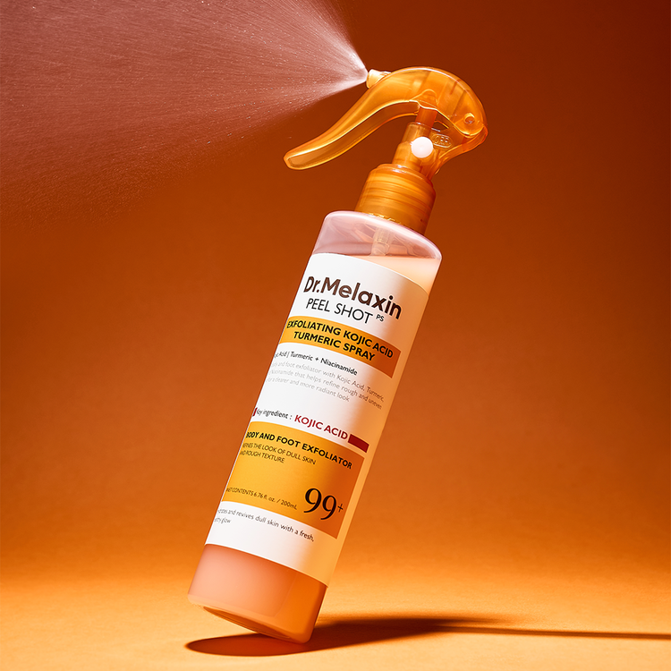 اسپری لایه بردار بدن و پا دکتر ملاکسین سری Peel Shot حاوی اسید کوجیک و زردچوبه حجم 200 میلی لیتر